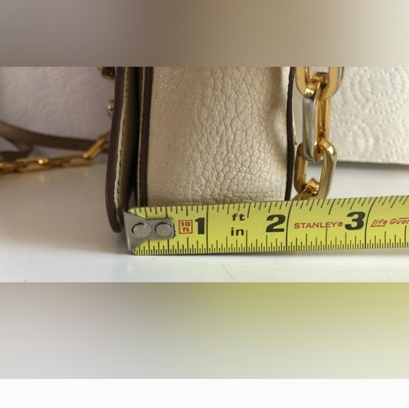 AUTHENTIC Miu Miu Crossbody Bag Beige Tan Leather gold hardware purse - Picture 7 of 10